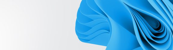 Artfully curled blue paper