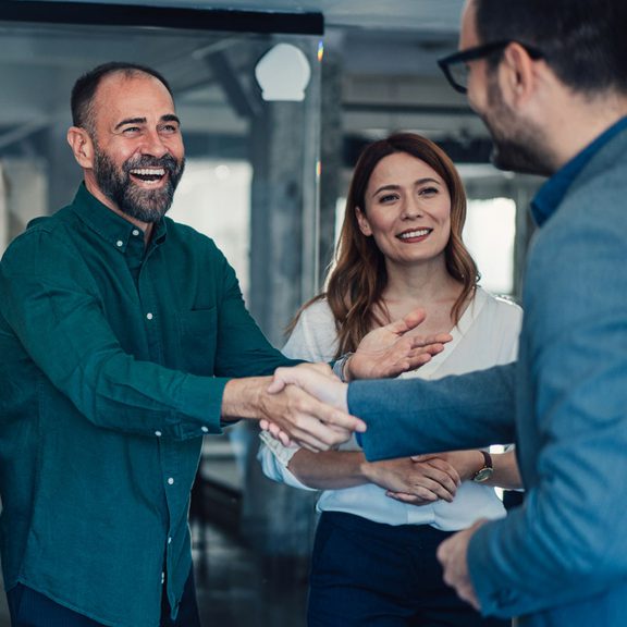 Colleagues shaking hands
