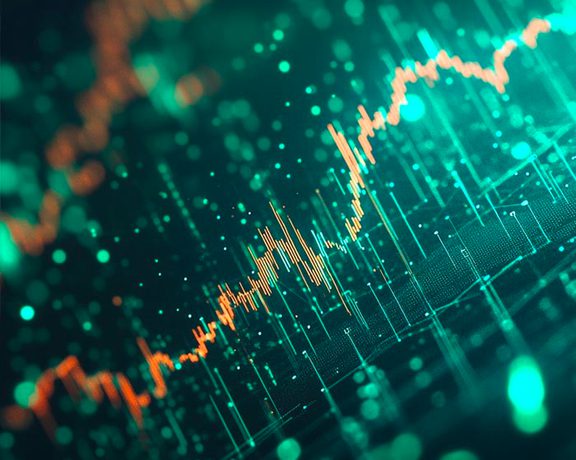 Green and orange screen graph