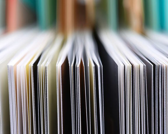 Close up of magazine pages