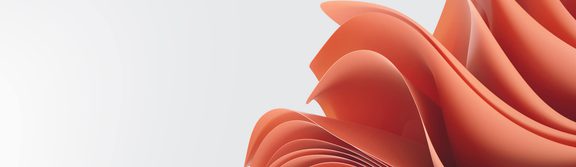 Artfully curled salmon colored paper