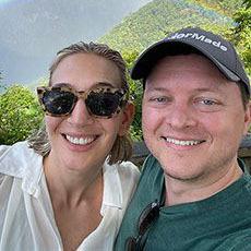 Photo of two people on mountain