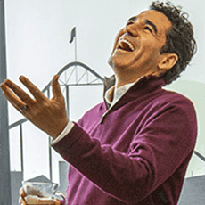 Photo of a person laughing