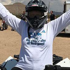 Photo of a person in a ATV helmet