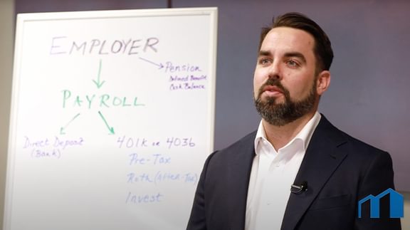Man talking in front of a white board